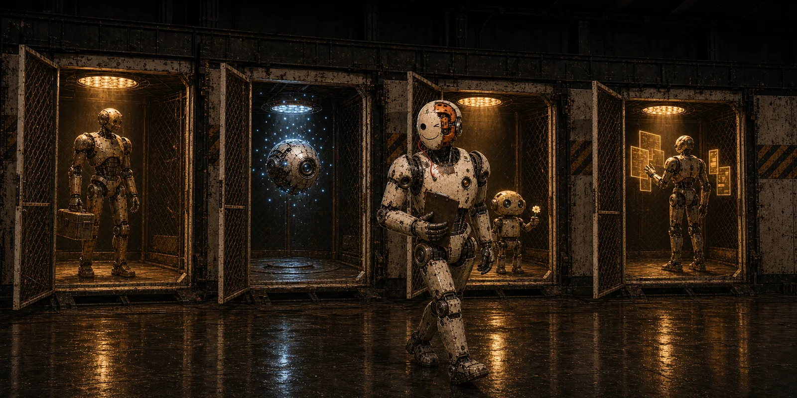 CAGEBOT inspecting four future technology entrants in industrial cages