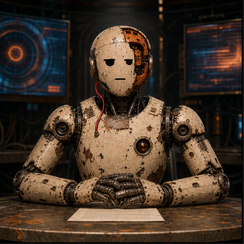 CAGEBOT at an AI news desk